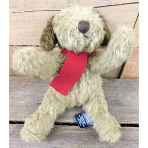 Adorable Old Navy Brown Dog Small Plush Red Scarf Stuffed Animal Lovey